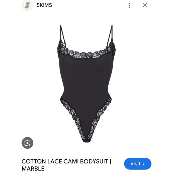 Skims cotton lace cami bodysuit - Picture 1 of 5